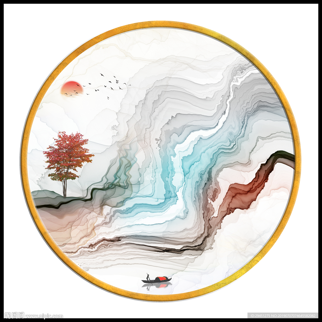 新中式意境 山水 TIF分层