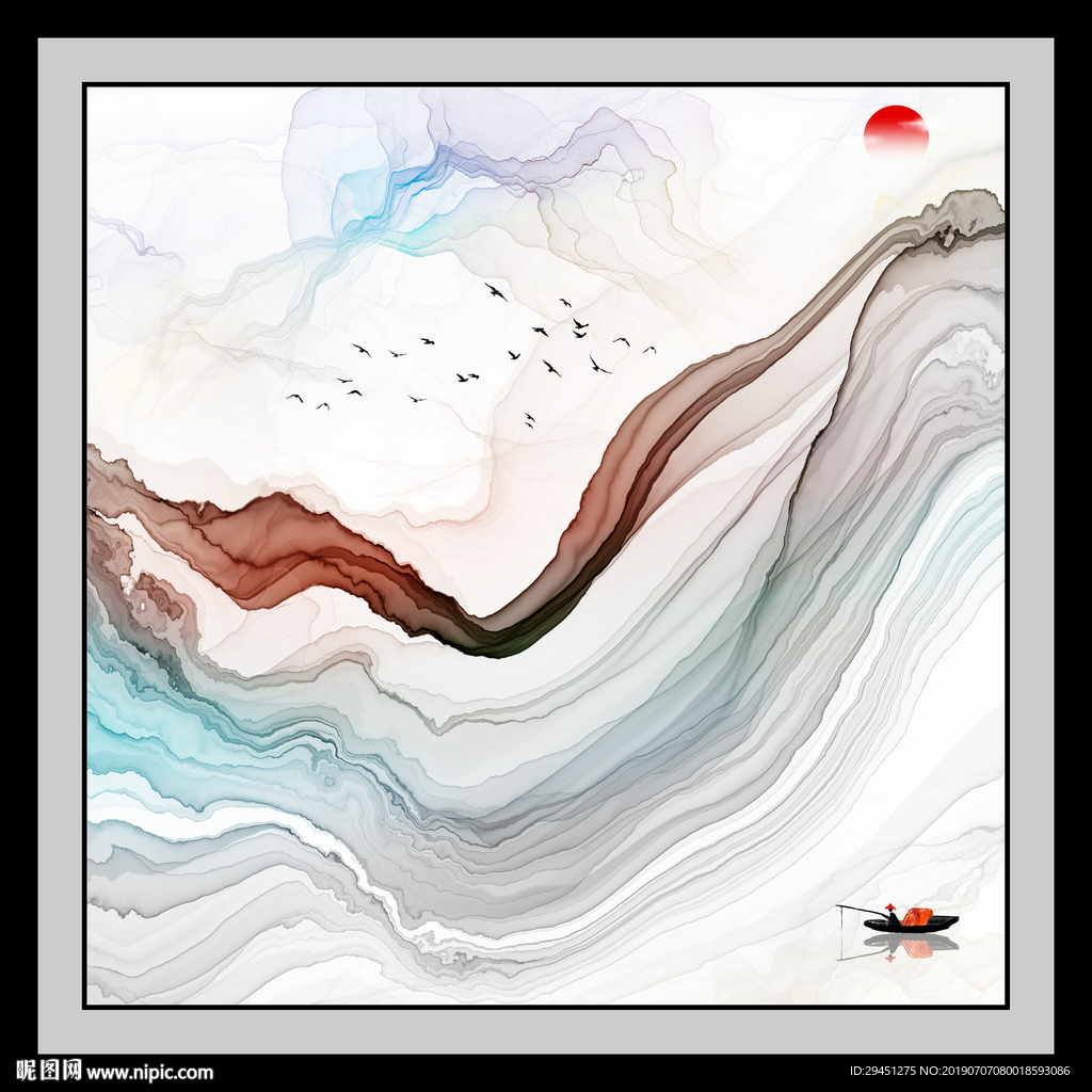 现代意境 山水 TIF分层