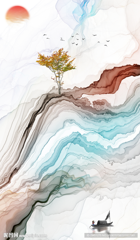 高档山水画 TIF分层画