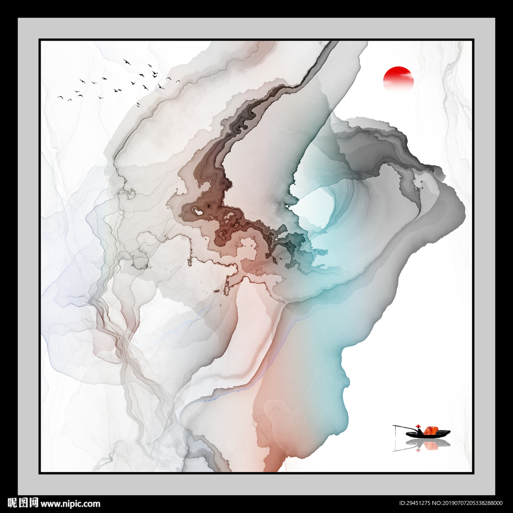 大厅创意高档壁画 TIF分层