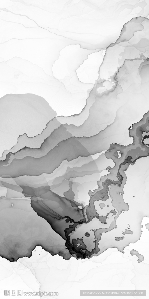 灰色线条水墨墙画 TIF合层