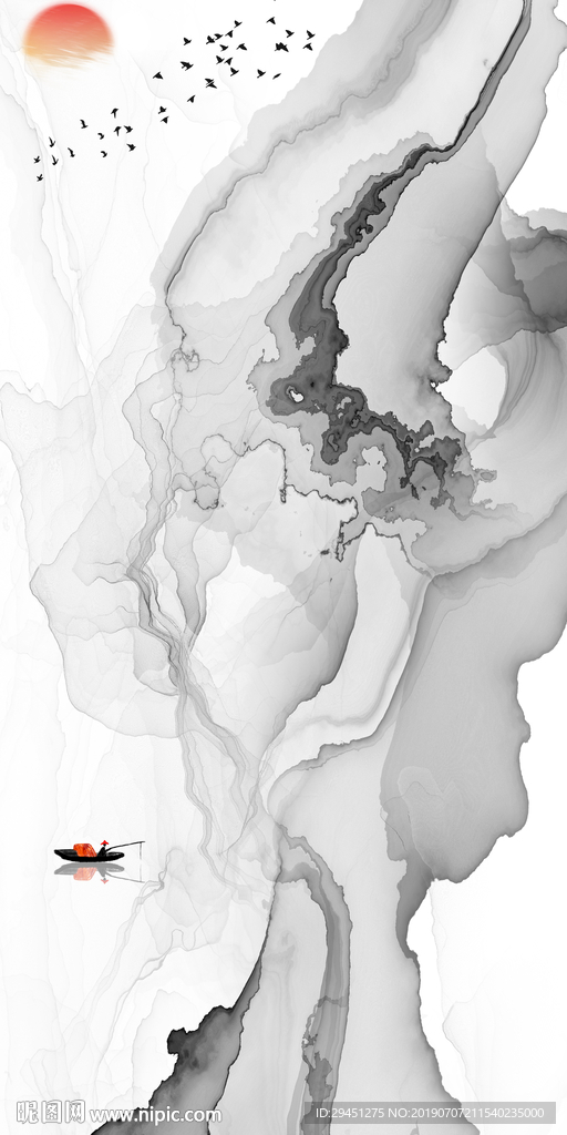 现代线条意境画 TIF分层