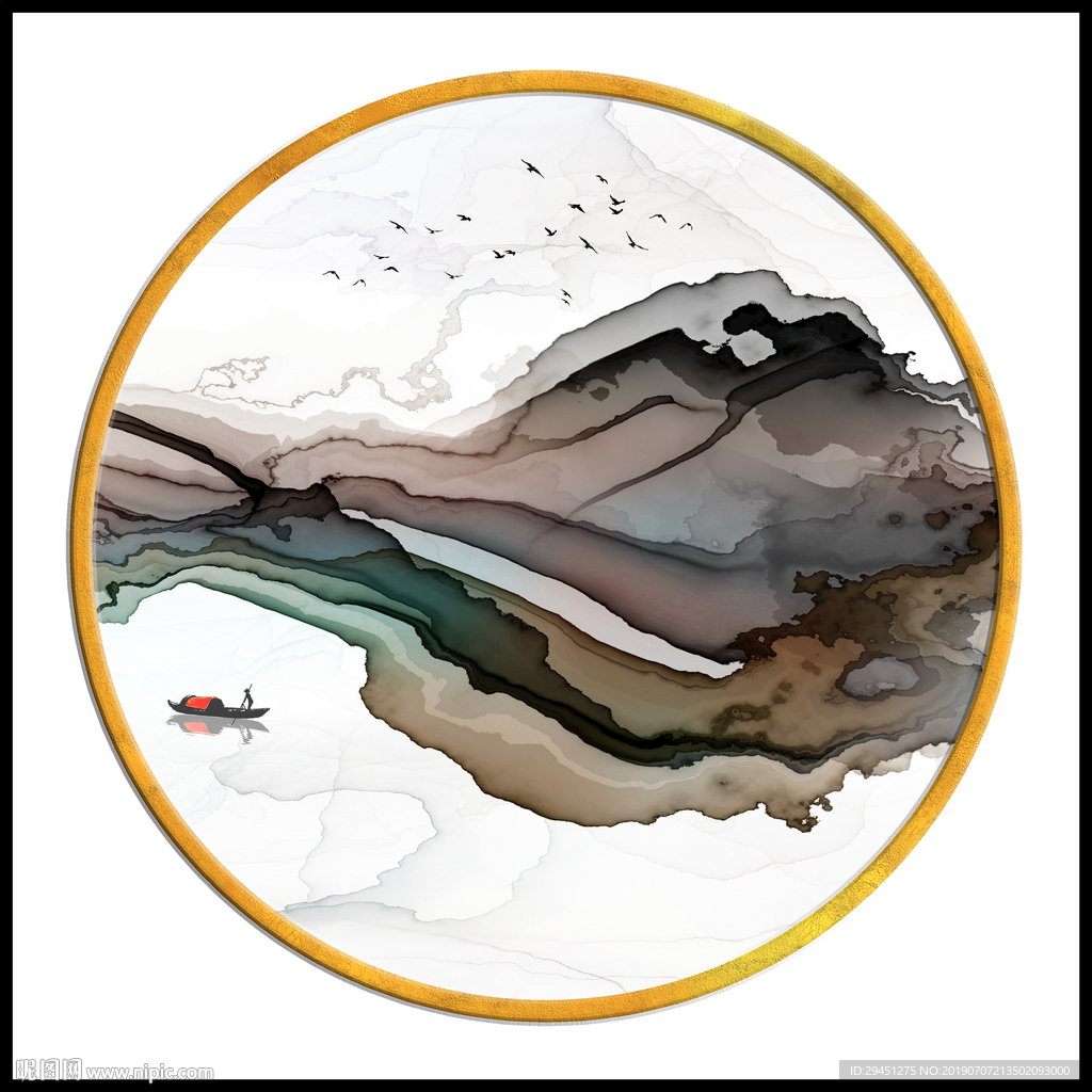 高清 线条意境画 TIF分层