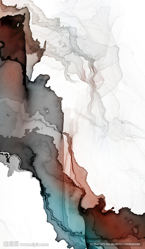 山水线条水墨墙画 TIF合层