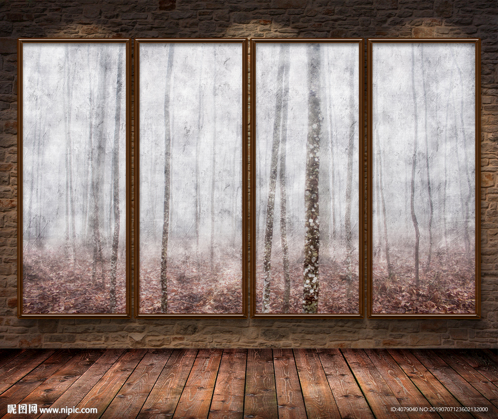 欧梦幻森林落叶简约电视背景墙