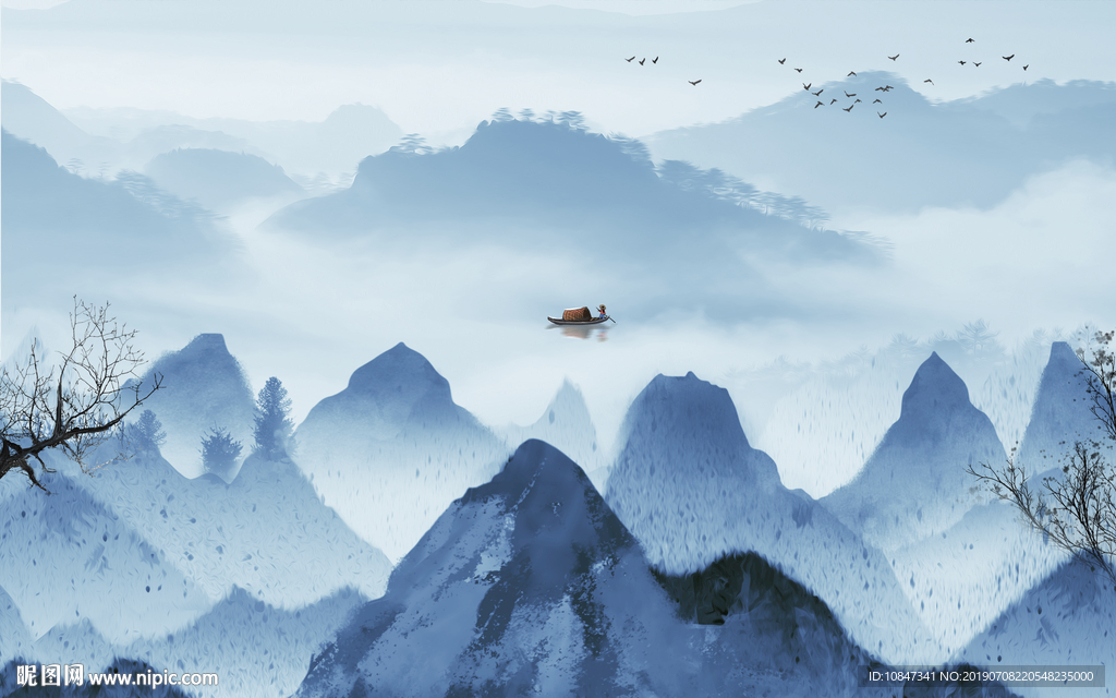 中国风 高档山水画 TIF分层