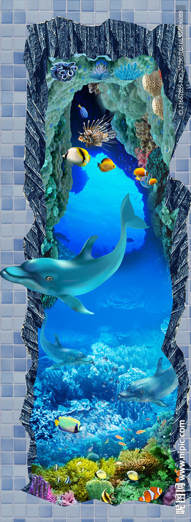 海底世界地板画背景
