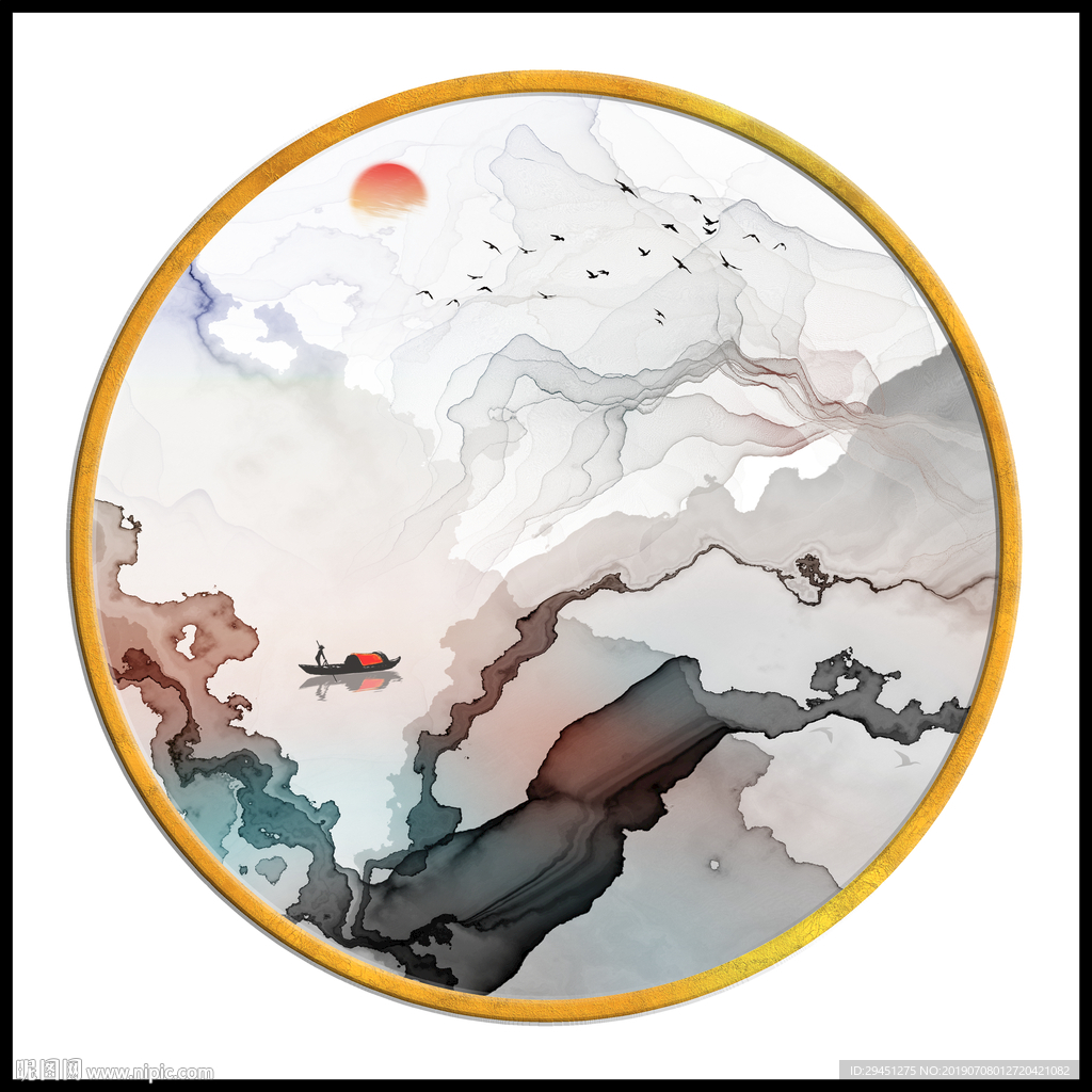 现代简约线条画 TIF分层画