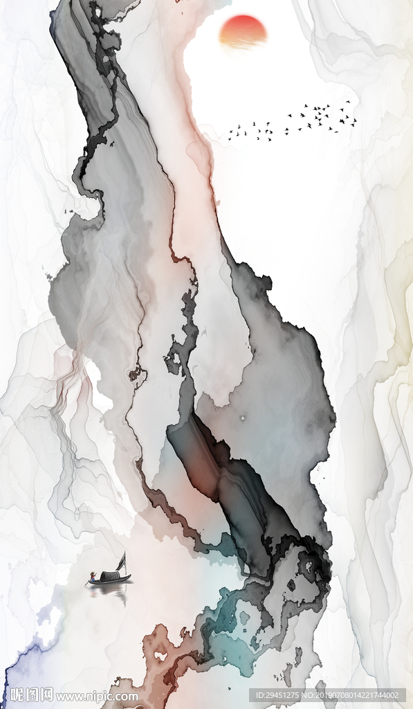 玄关 简约线条画 TIF分层画