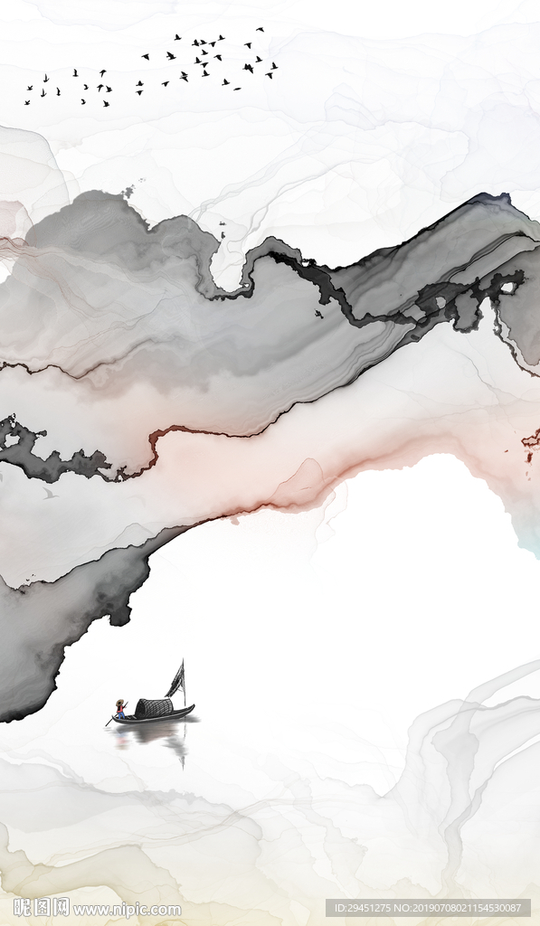 玄关意境线条画 TIF分层画