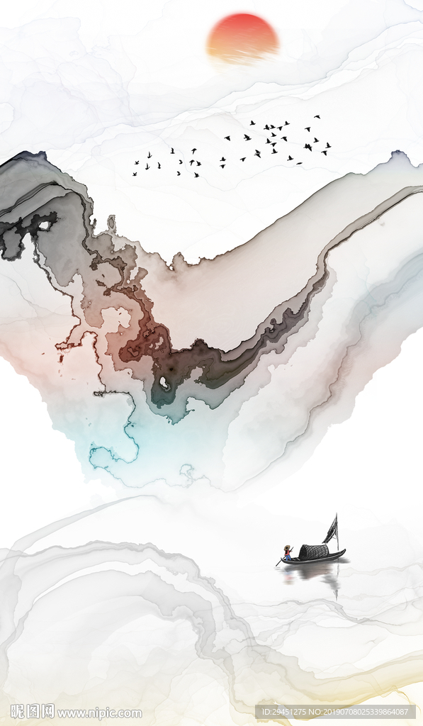 意境中式线条画 TIF分层