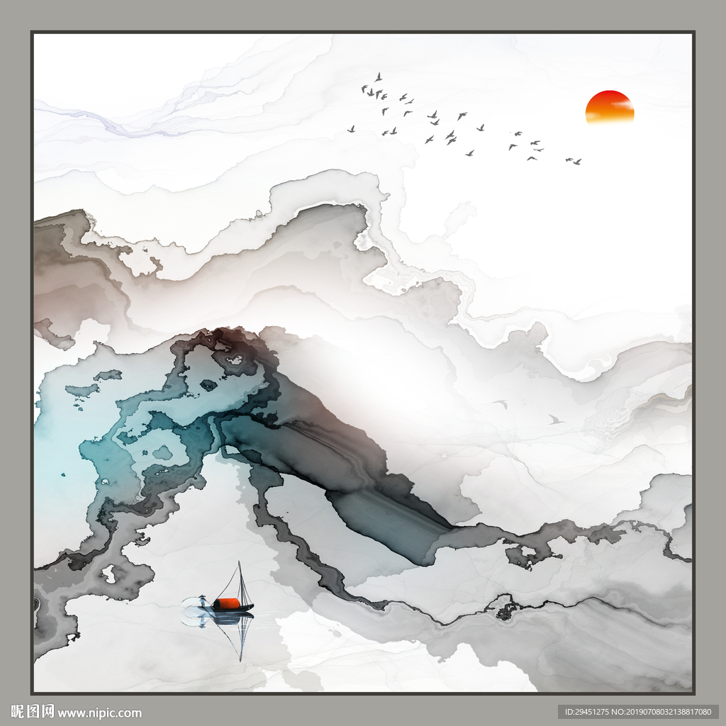 高档意境线条画 TIF分层画