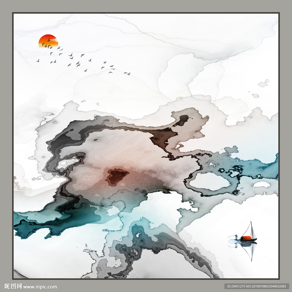 意境新中式线条画 TIF分层