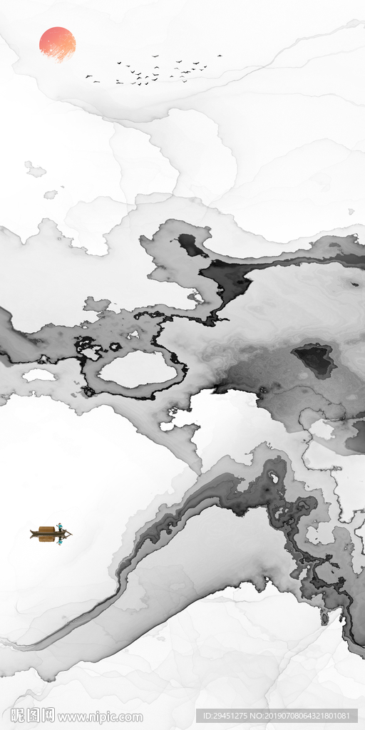 高清意境线条画 TIF分层