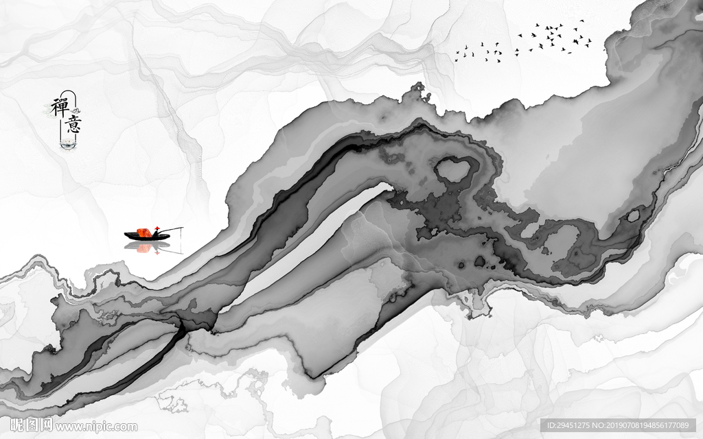 灰色手绘线条画 TIF分层