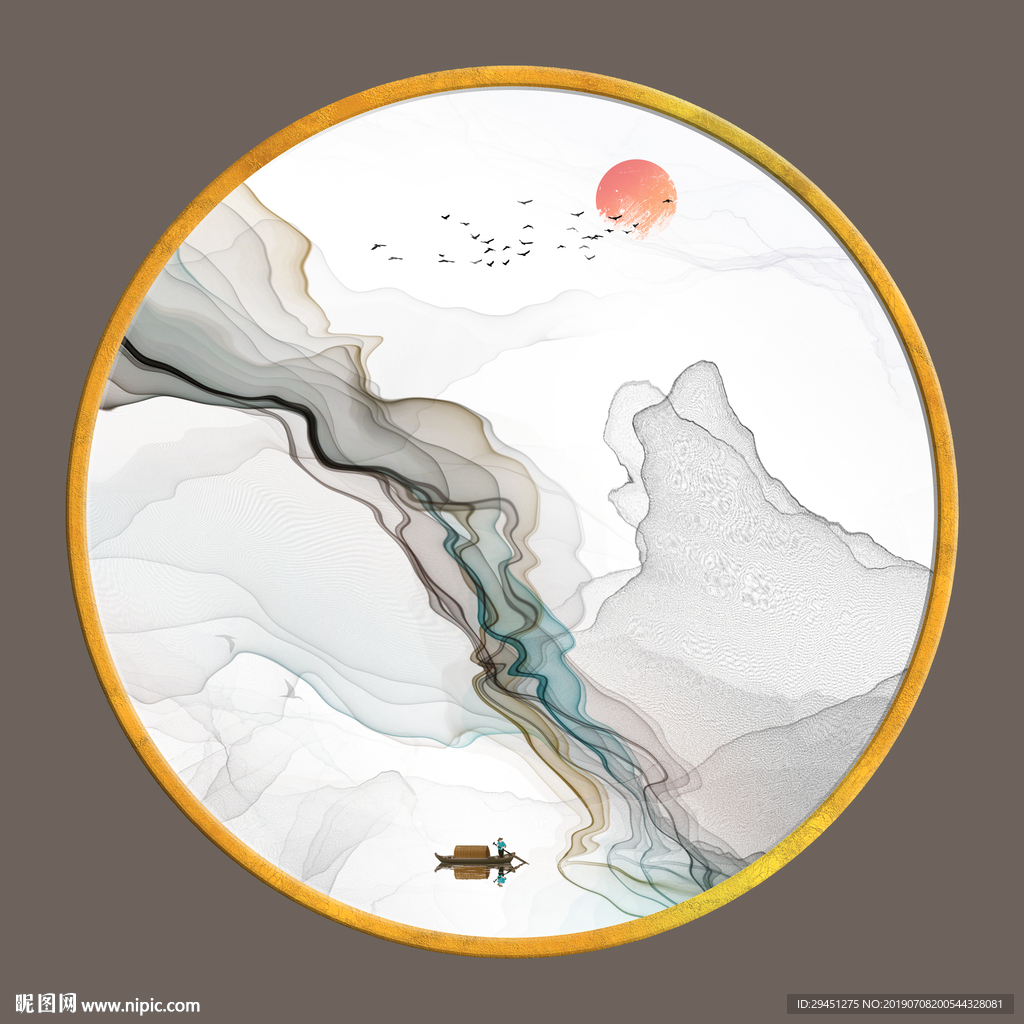 大气手绘线条画 TIF分层