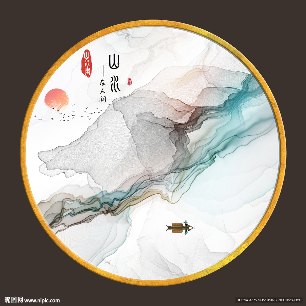 精品中式线条画 TIF分层