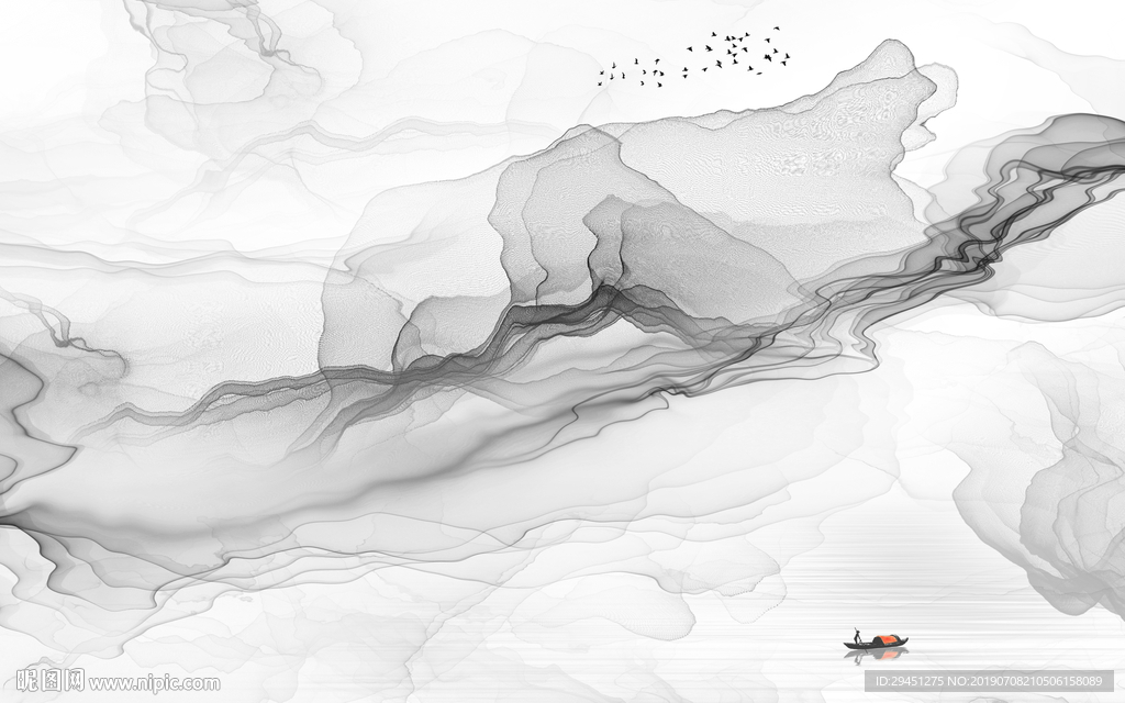 灰色抽象水墨画 TIF分层