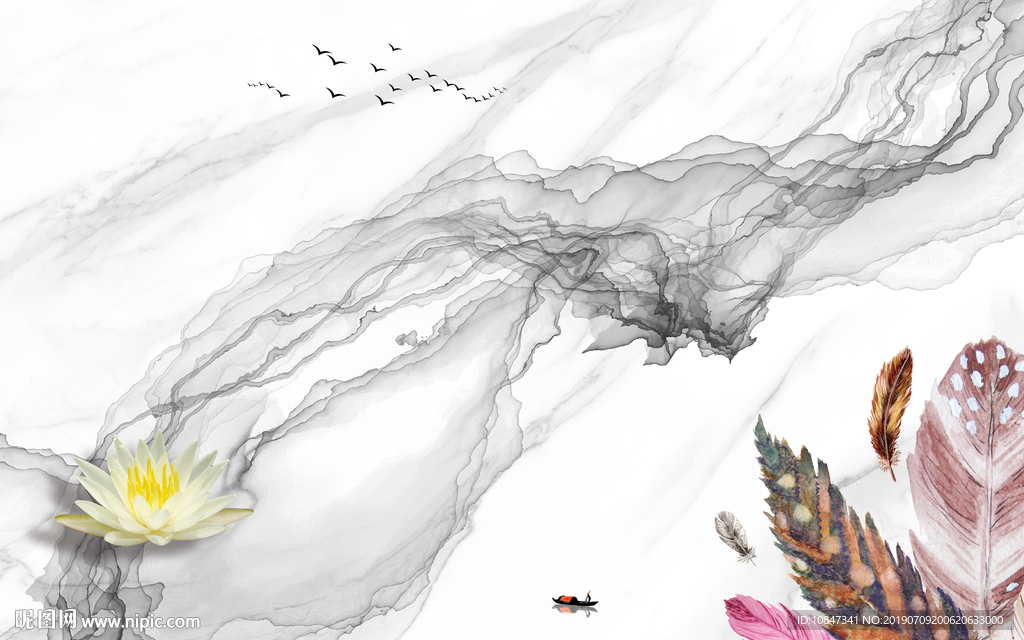 羽毛爵士白大理石 TIF分层