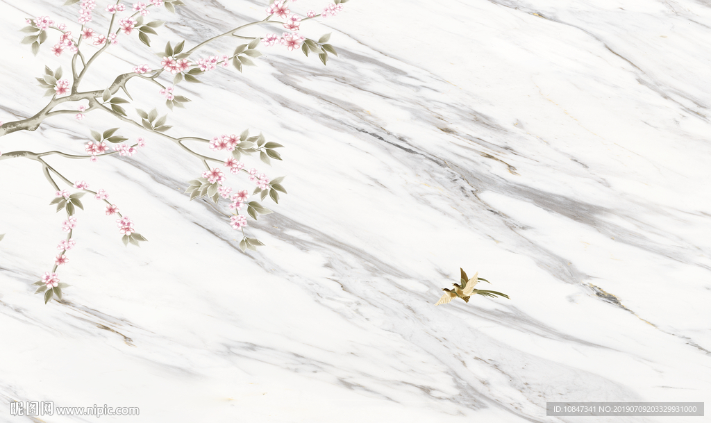 花鸟爵士白大理石 TIF分层