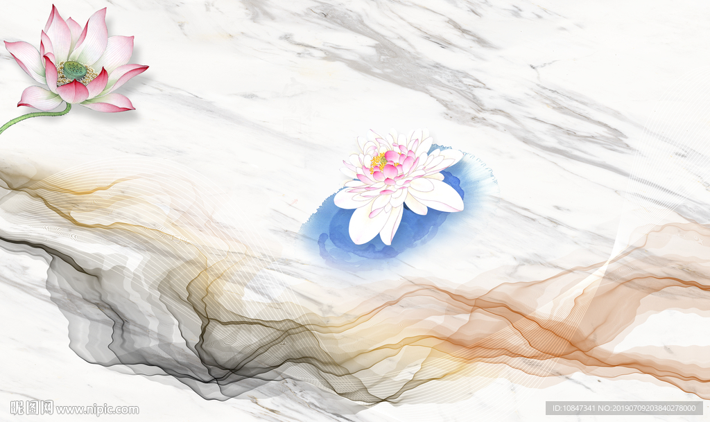 荷花爵士白大理石 TIF分层