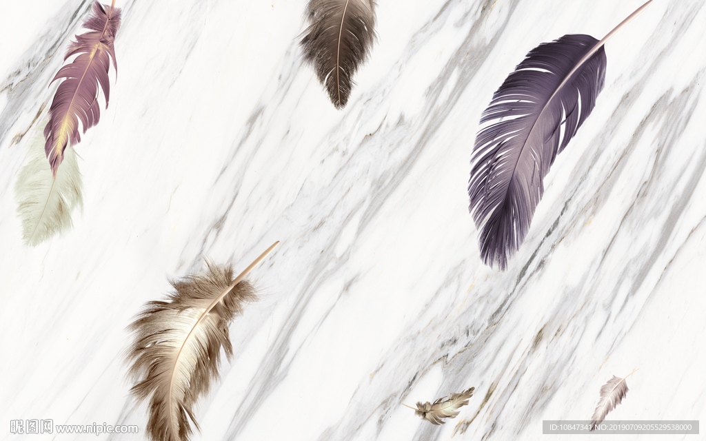 爵士白羽毛大理石TIF分层