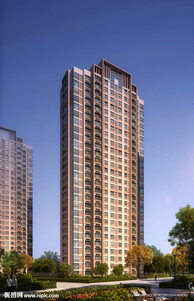 高层住宅透视效果图