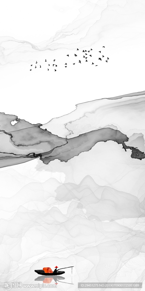 挂画 线条意境画 TIF分层画