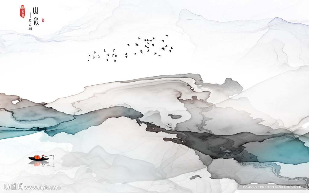 中国风线条创意画 TIF分层