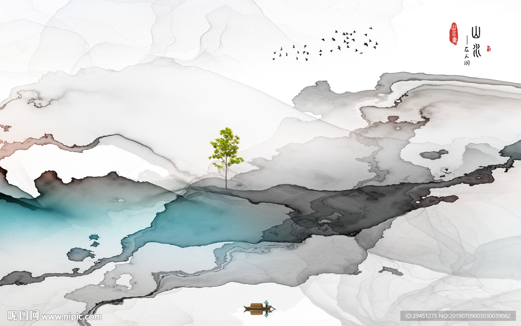 中式奢华意境画 TIF分层