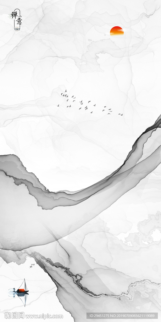 大气线条意境画 TIF分层