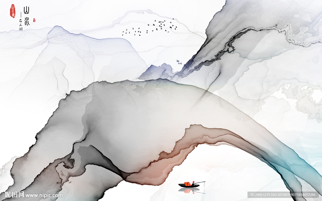 现代线条意境画 TIF分层