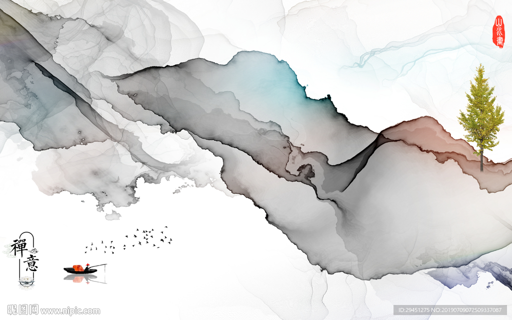 简约线条装饰挂画 TIF分层