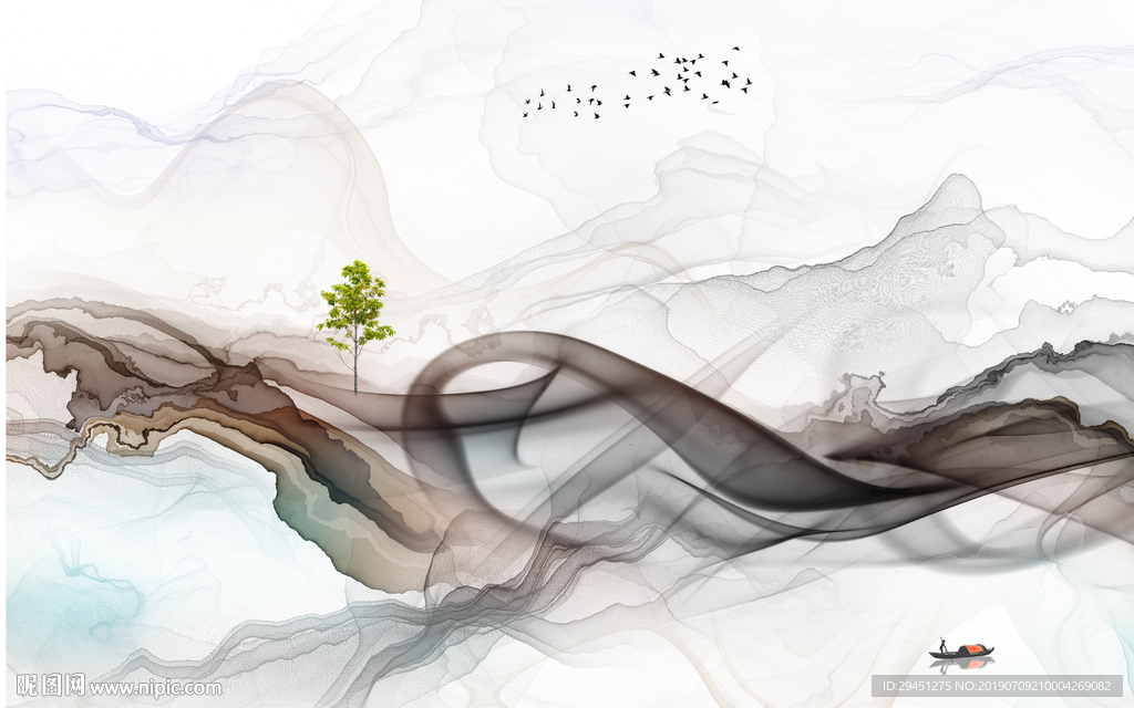 超清线条精美墙画 TIF分层