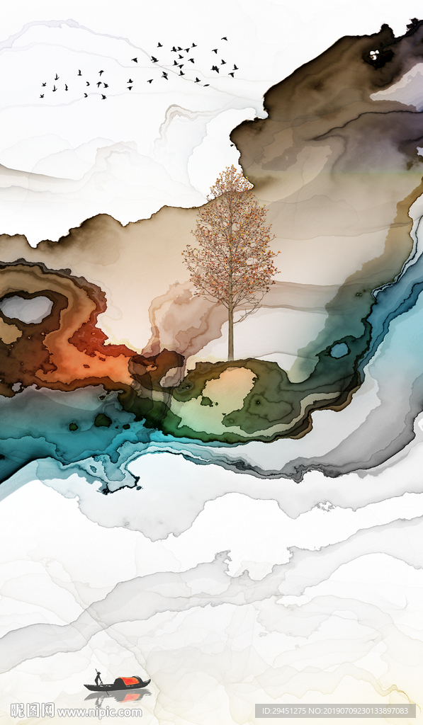 精品奢华线条墙画 TIF分层