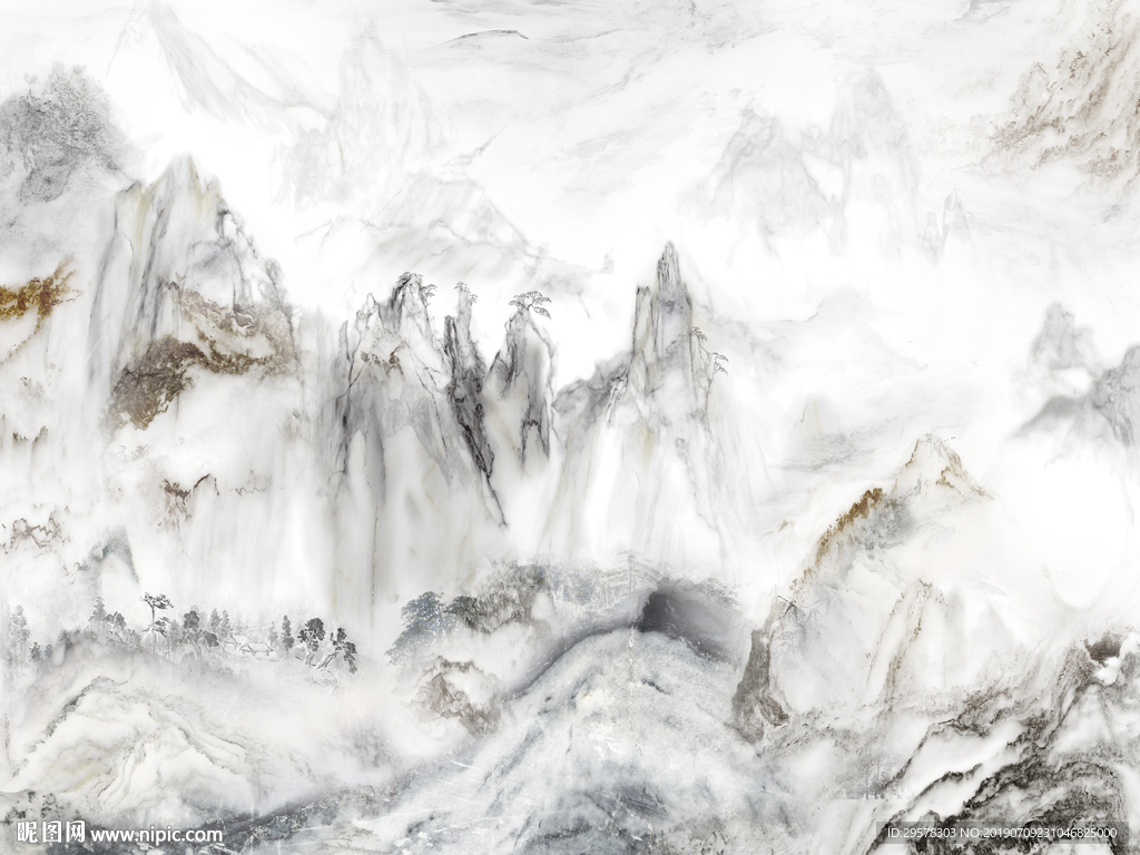 石纹画 高清山水画 TIF合层