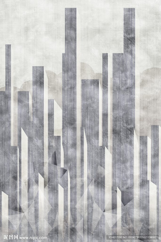 北欧现代简约城市建筑复古装饰画