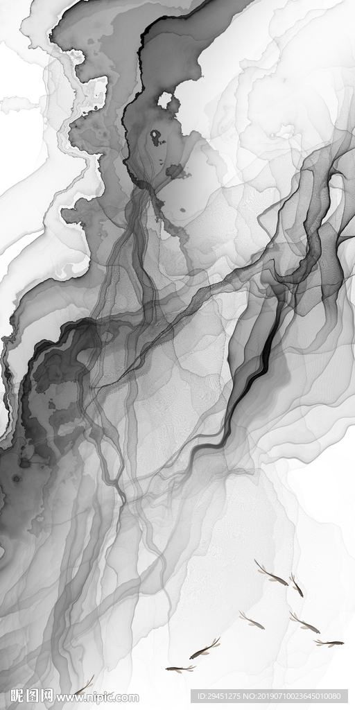 意境 线条抽象墙画 TIF合层