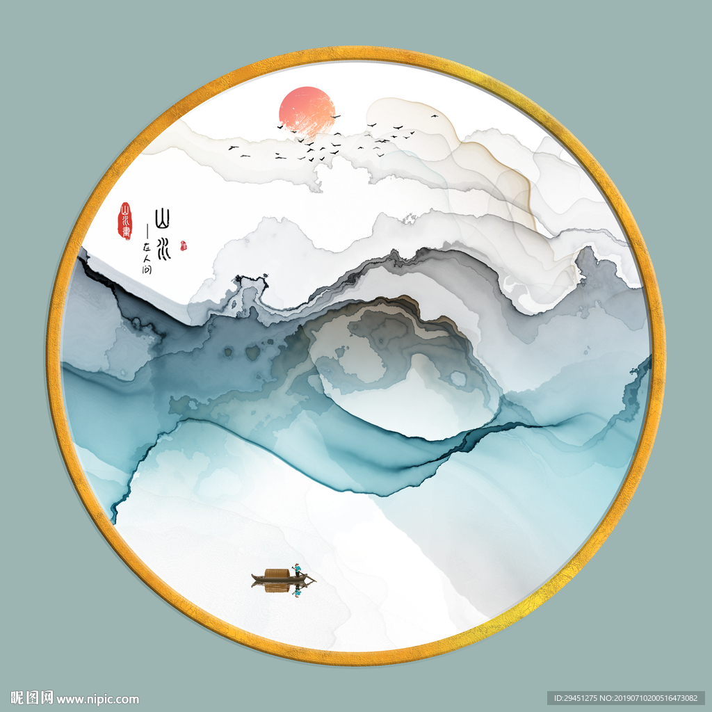 酒店奢华装饰壁画 TIF分层