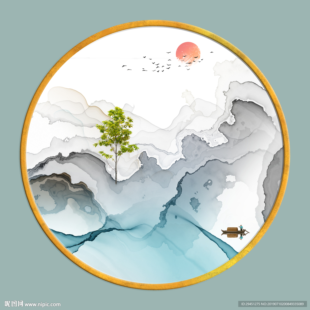 意境创意高档壁画 TIF分层