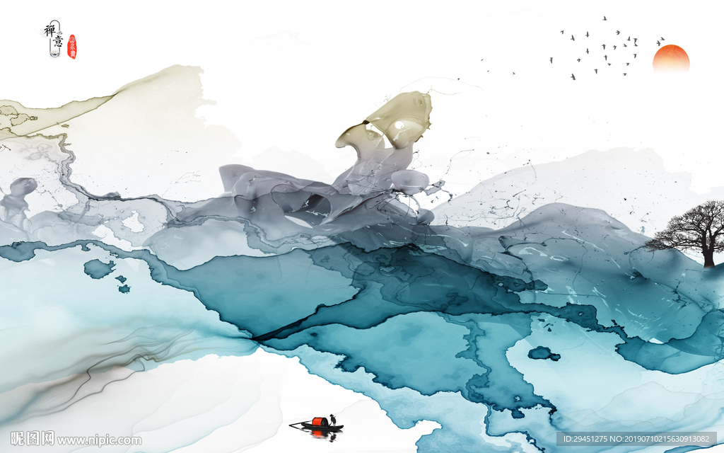 新中式极品装饰墙画 TIF分层