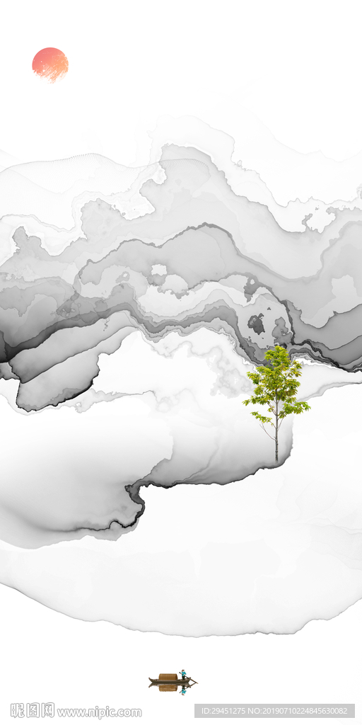 中式意境肌理线条 TIF分层