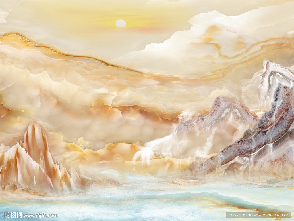 石纹 玉石背景墙 TIF合层