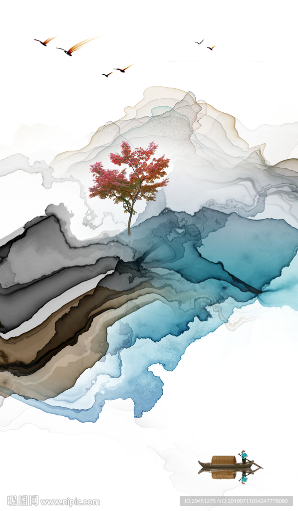 中国风意境中式线条 TIF分层