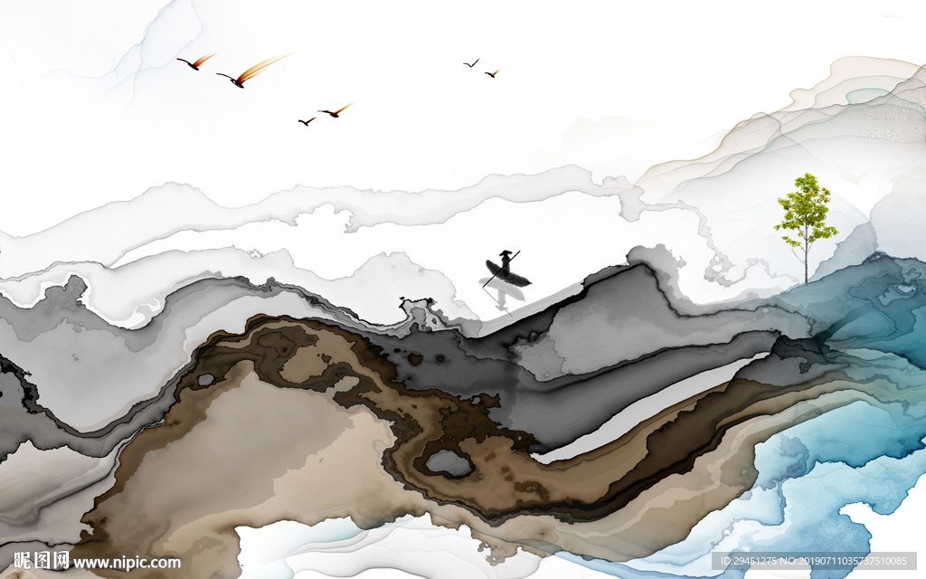 意境中式肌理线条 TIF分层