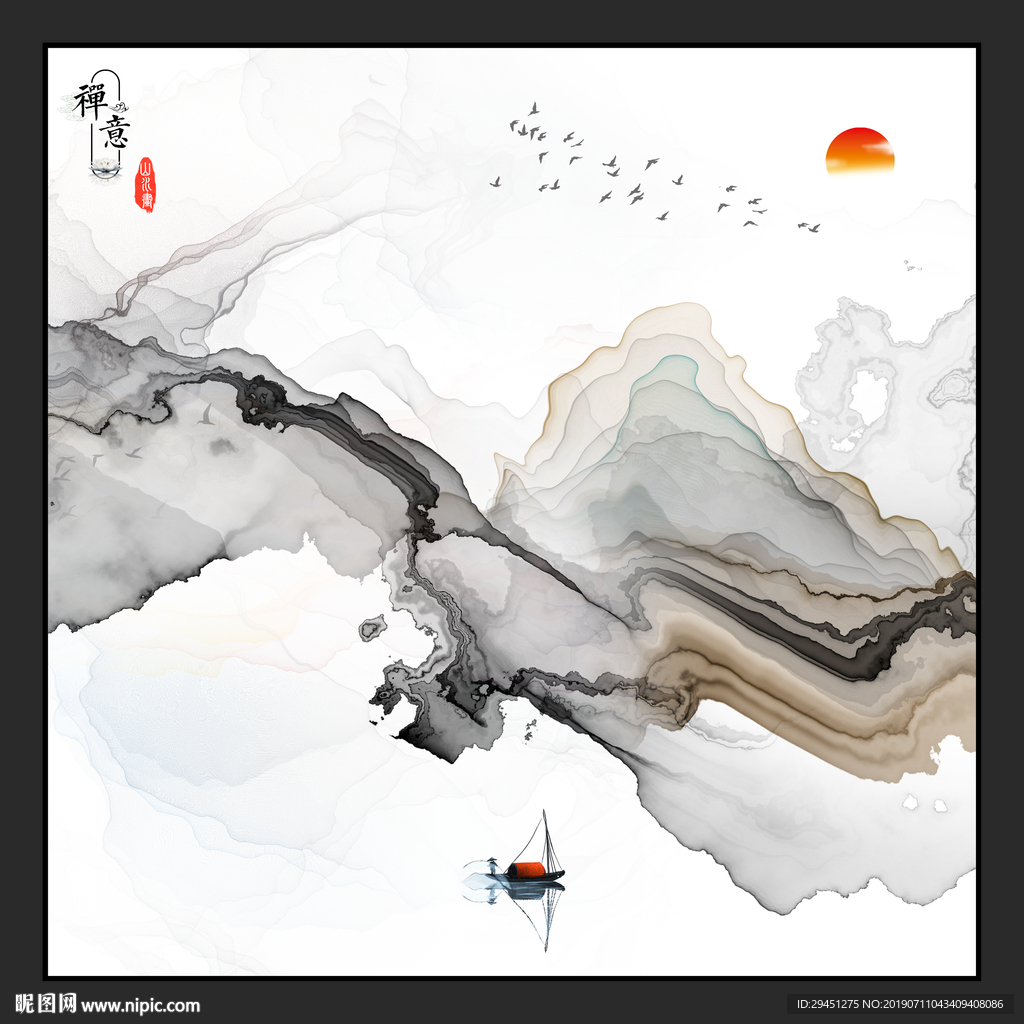 大气意境高清线条 TIF分层