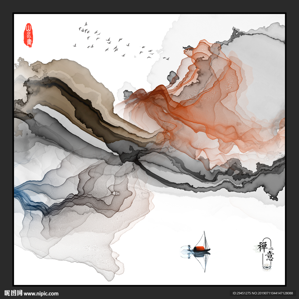 新板意境高清线条 TIF分层