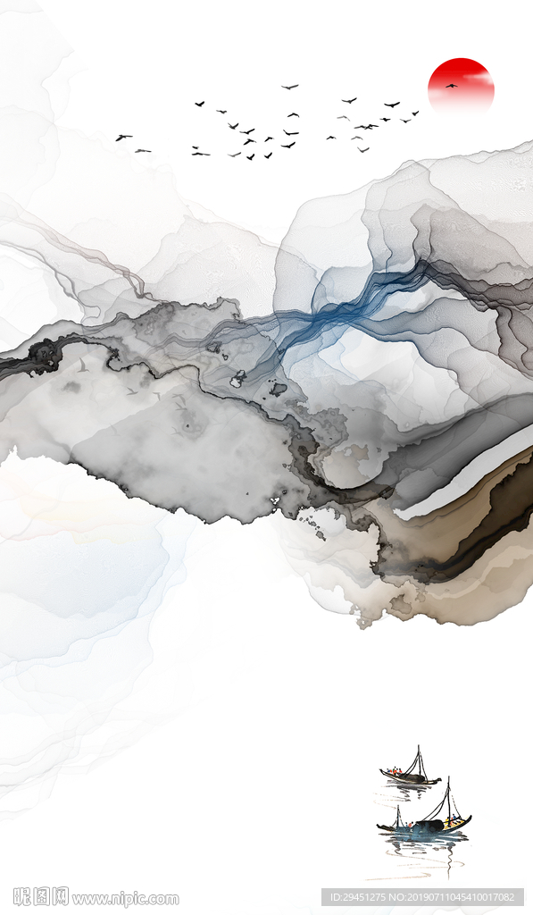 中式 意境高清线条 TIF分层