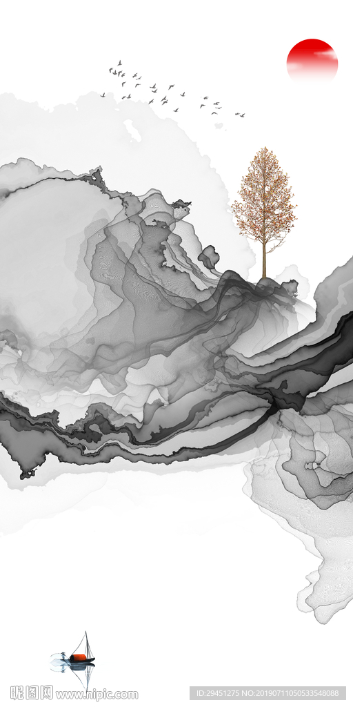 简约意境高清线条 TIF分层