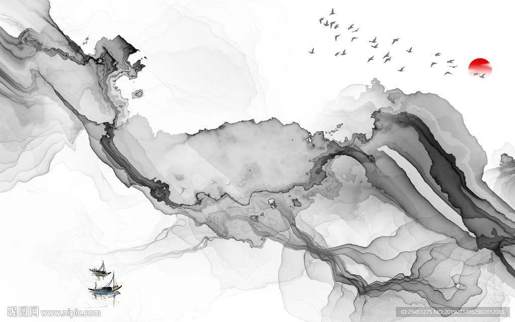 中式 意境高清线条 TIF分层